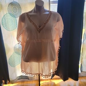 Pink swimsuit cover up